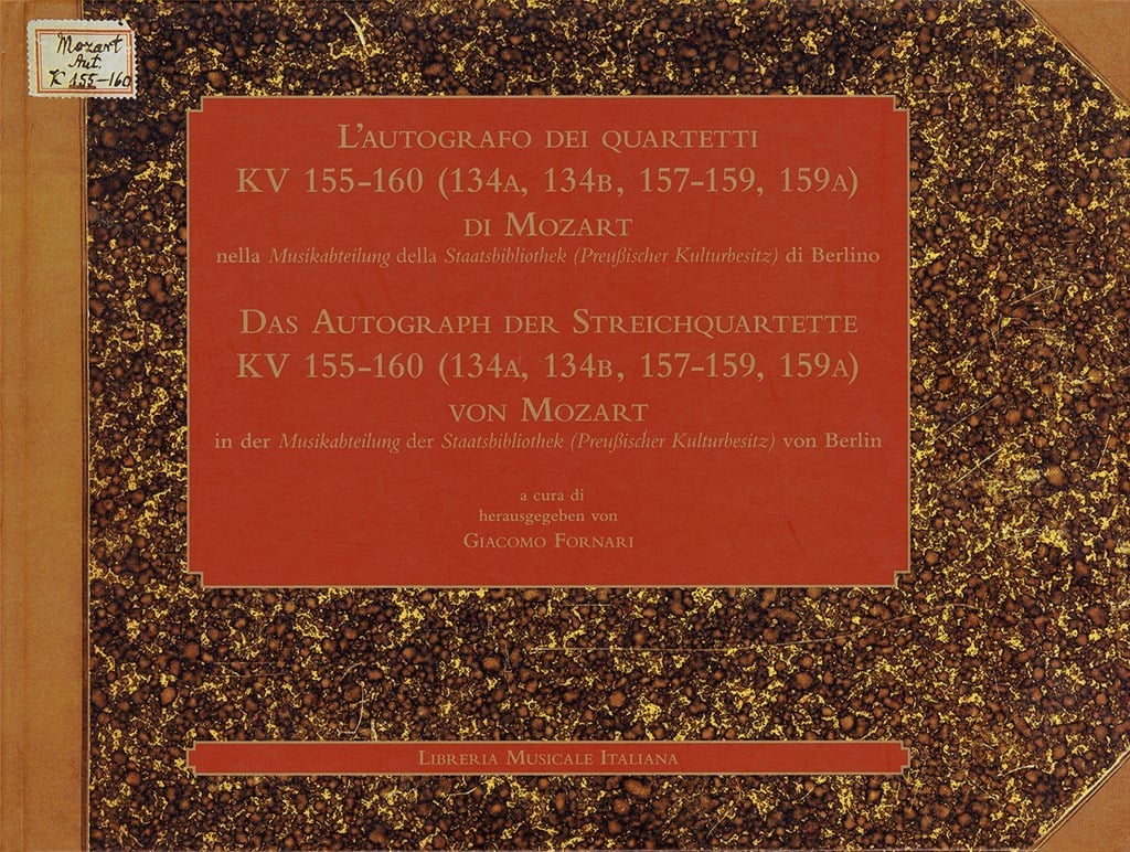 L?autografo dei quartetti ?milanesi? KV 155-160